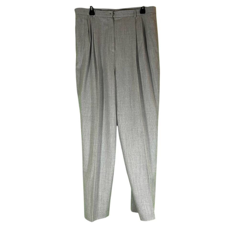 Lands' End Gray Classic Wool Suit Pants Size 18 Tall - Picture 2 of 5